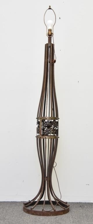 Appraisal: French Art Deco iron floor lamp h x dia