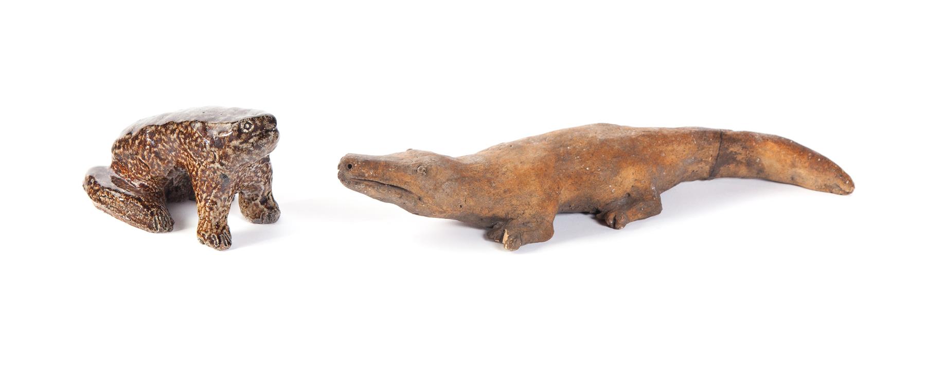 Appraisal: AMERICAN SEWERTILE FROG AND ALLIGATOR Late th-mid th century Early