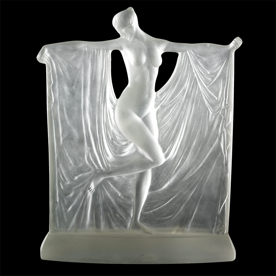 Appraisal: Suzanne Lalique Glass Figure c moulded R LALIQUE engraved R