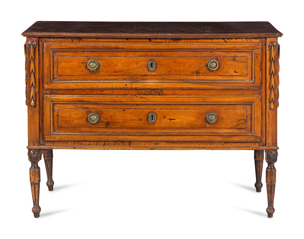 Appraisal: An Italian Provincial Fruitwood Commode An Italian Provincial Fruitwood Commode