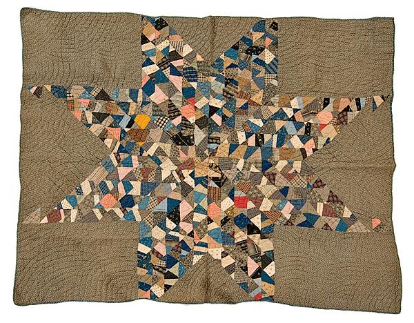 Appraisal: KENTUCKY LONE STAR PIECED QUILT A Kentucky Lone Star pieced