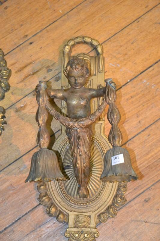 Appraisal: SET OF FOUR EMPIRE STYLE CHERUB LIGHT FITTINGS