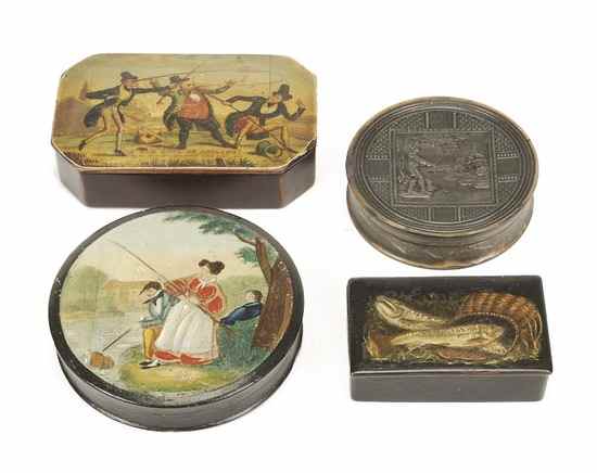 Appraisal: A late George III pressed tortoiseshell snuffbox early th century