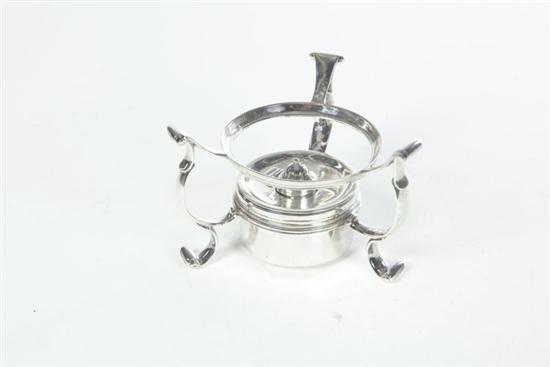 Appraisal: SILVER GEORGE I KETTLE STAND Marked for London Britannia standard