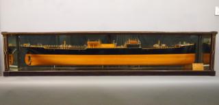 Appraisal: Ship half A late th century half-hull model of the