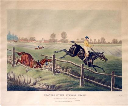 Appraisal: pieces Hand-Colored Aquatint Etchings Chances at the Steeple Chase Mr