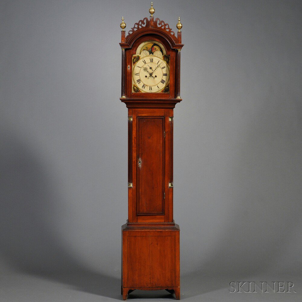 Appraisal: Federal Maple String-inlaid Tall Clock possibly southeastern Massachusetts early th