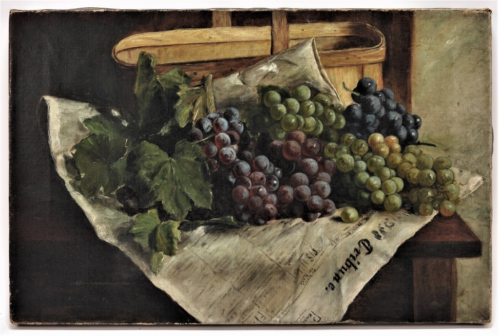 Appraisal: G GLENN GLISTENING GRAPE STILL LIFE O C PAINTING United