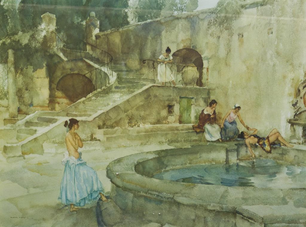 Appraisal: WILLIAM RUSSELL FLINT - CHATEAU GARDEN LANGUEDOC coloured print signed