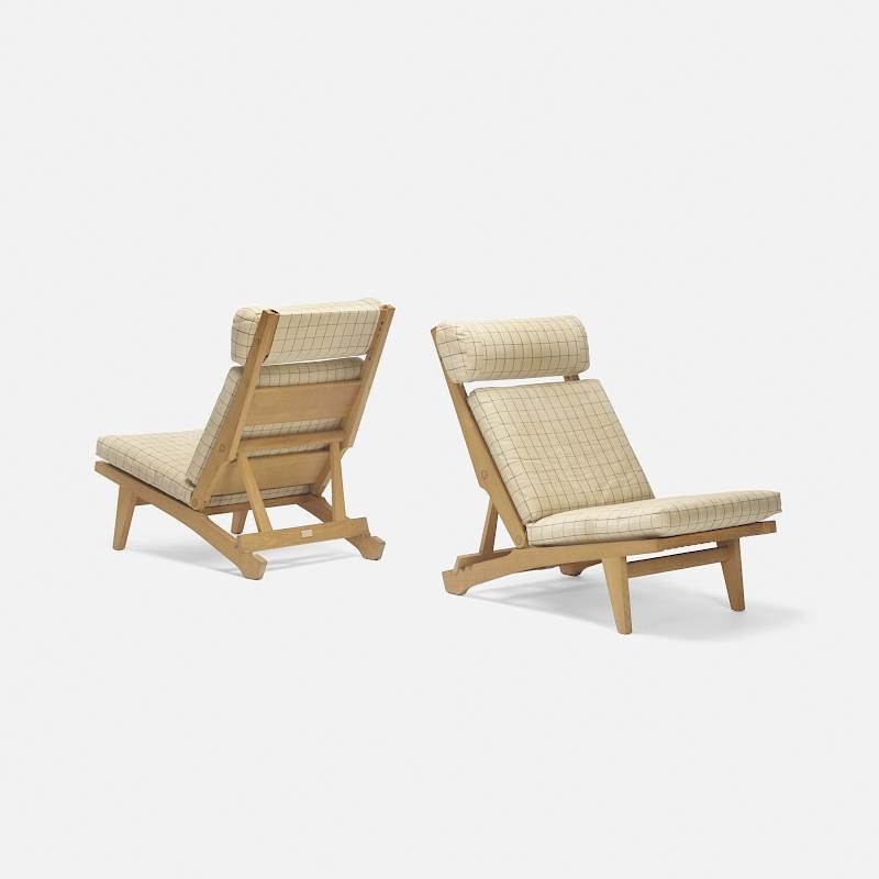 Appraisal: Hans J Wegner lounge chairs model GE pair Hans J