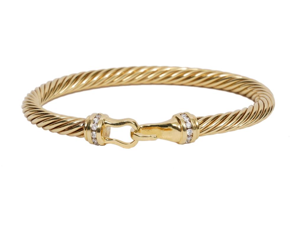 Appraisal: DAVID YURMAN K YG DIAMOND CABLE BRACELETDavid Yurman K yellow