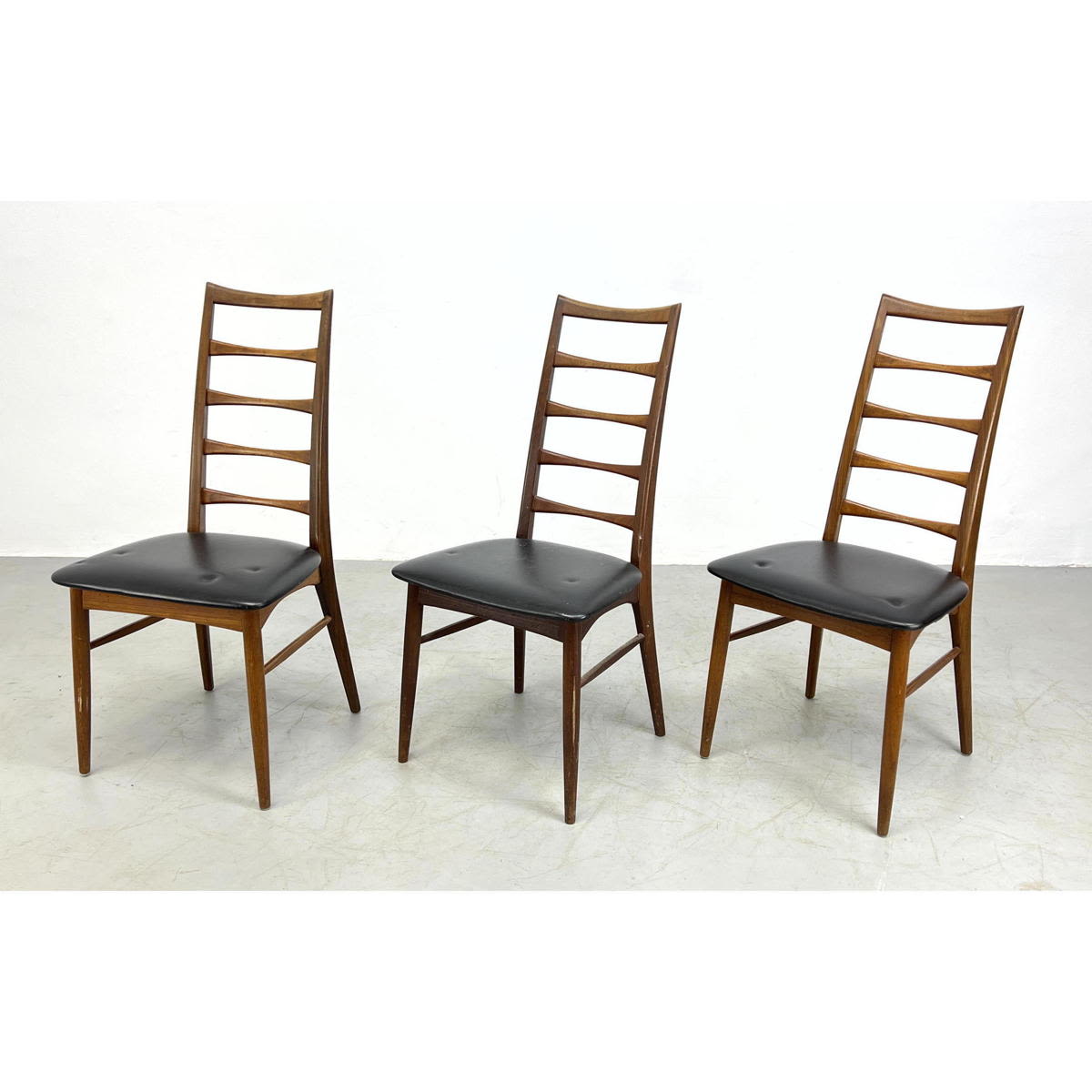 Appraisal: Set KOEFOEDS Danish Teak Dining Chairs Modern Ladder Back Frames