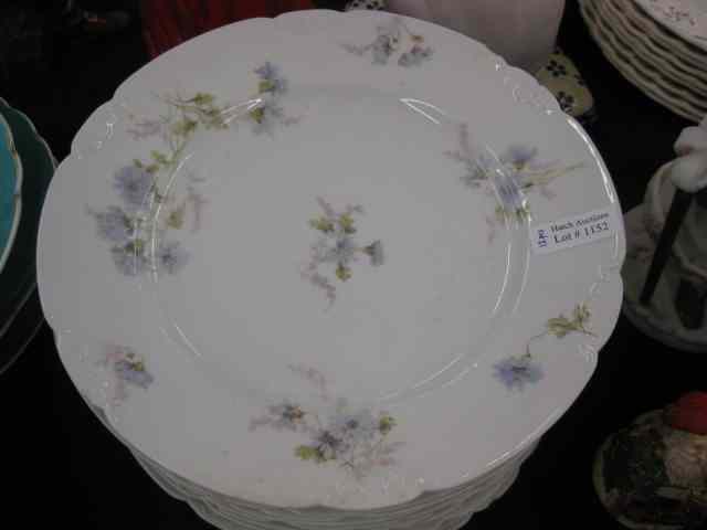 Appraisal: Set of Haviland Limoges Dinner Plates blue floral sprays ''