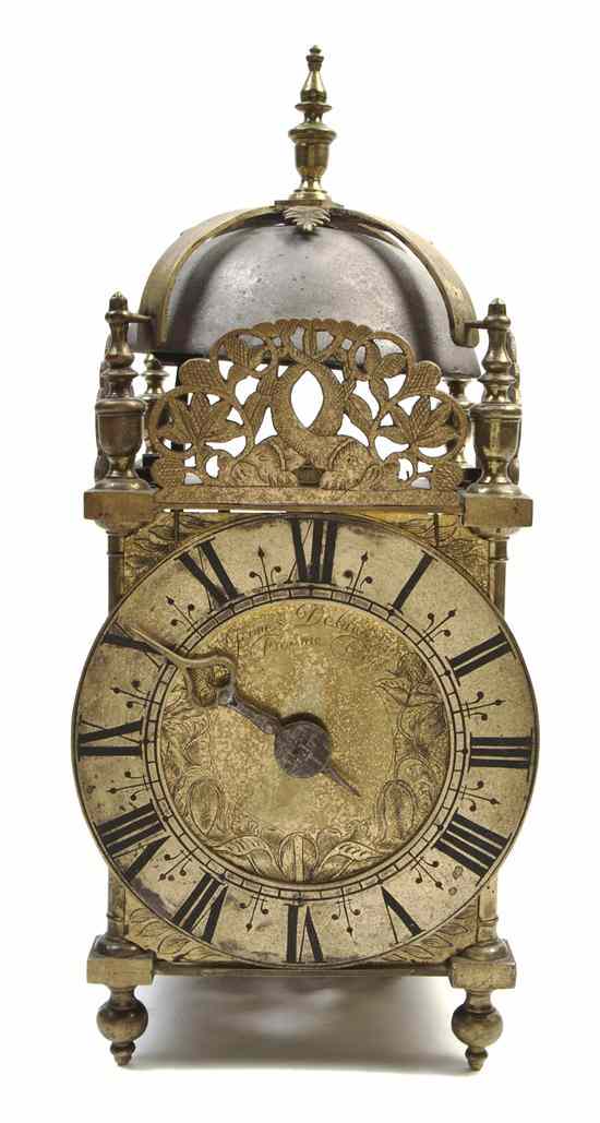 Appraisal: An English Brass and Iron Lantern Clock James Delaunce th