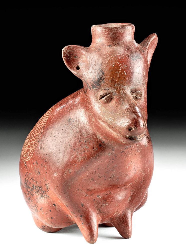 Appraisal: Charming Colima Redware Dog Vessel Pre-Columbian West Mexico Colima Protoclassic