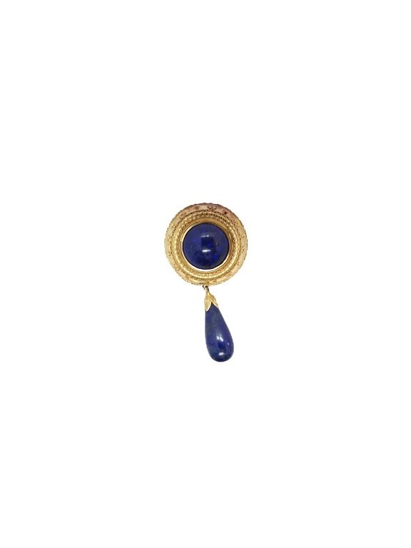 Appraisal: Lapis Brooch Lapis Brooch Set In Karat Yellow Gold Measures