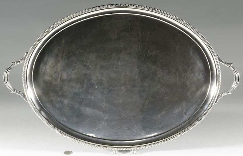 Appraisal: Heavy Sterling Tray Caldwell of Phila Heavy oval sterling silver