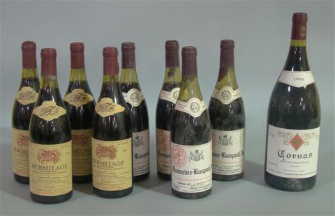 Appraisal: NINE BOTTLES OF MIXED RHONE Includes one bottle of A