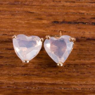 Appraisal: Lab Opal Heart Shaped Stud Pierced Earrings Pair Gorgeous stud