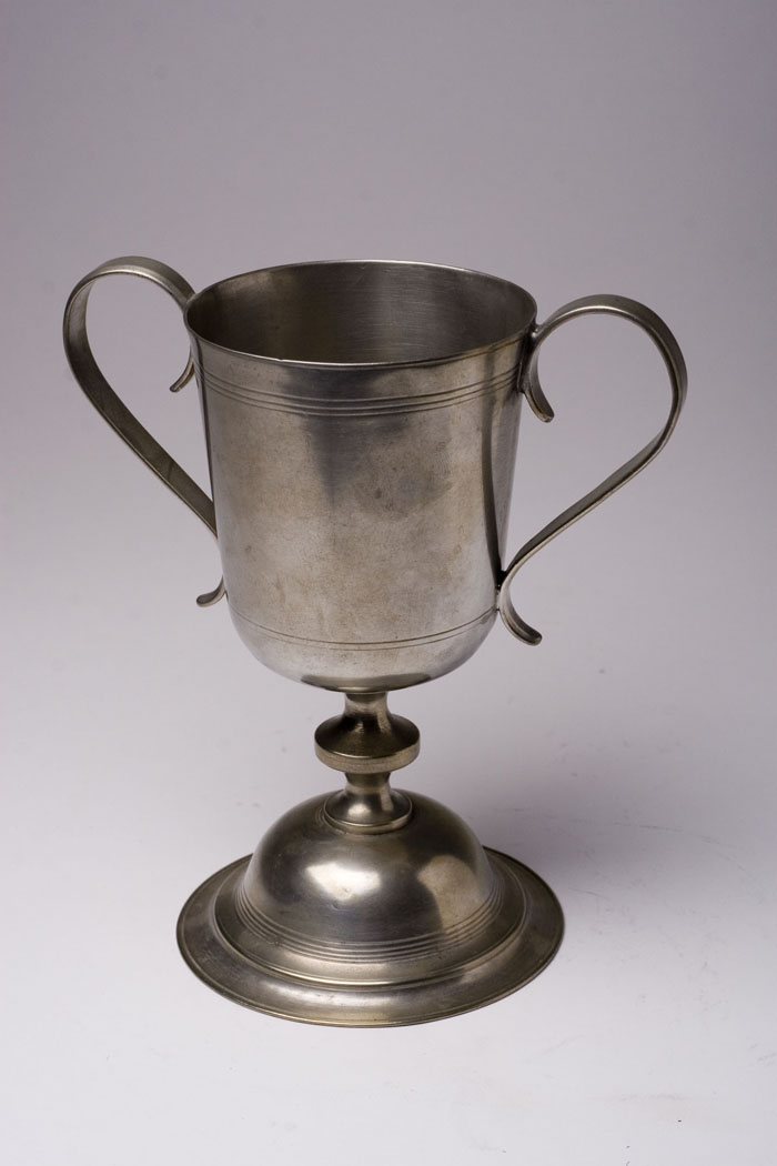 Appraisal: PEWTER TWO-HANDLED CHALICE ISRAEL TRASK - Beverly Massachusetts circa -