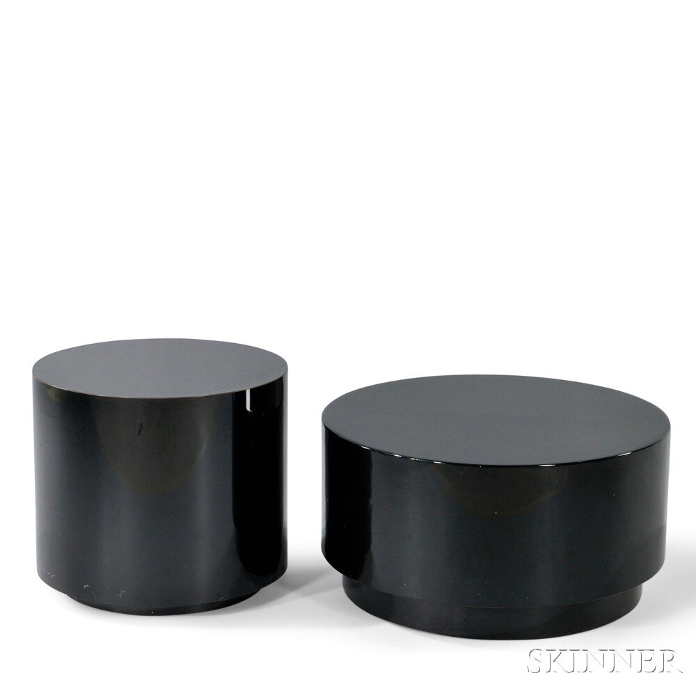 Appraisal: Two Modernist Black Occasional Tables Laminate composite material Fourth quarter