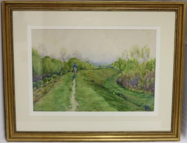 Appraisal: SIDNEY RICHMOND BURLEIGH - RI WATERCOLOR ON PAPER TITLED HORSE