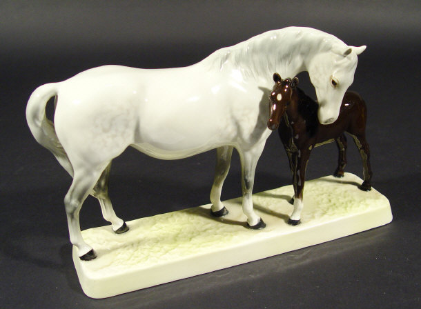 Appraisal: Beswick mare and foal with hand painted decoration printed factory