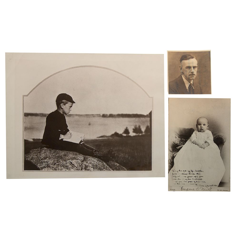 Appraisal: Three Vintage Photos Eugene O'Neill Comprising a baby photo of