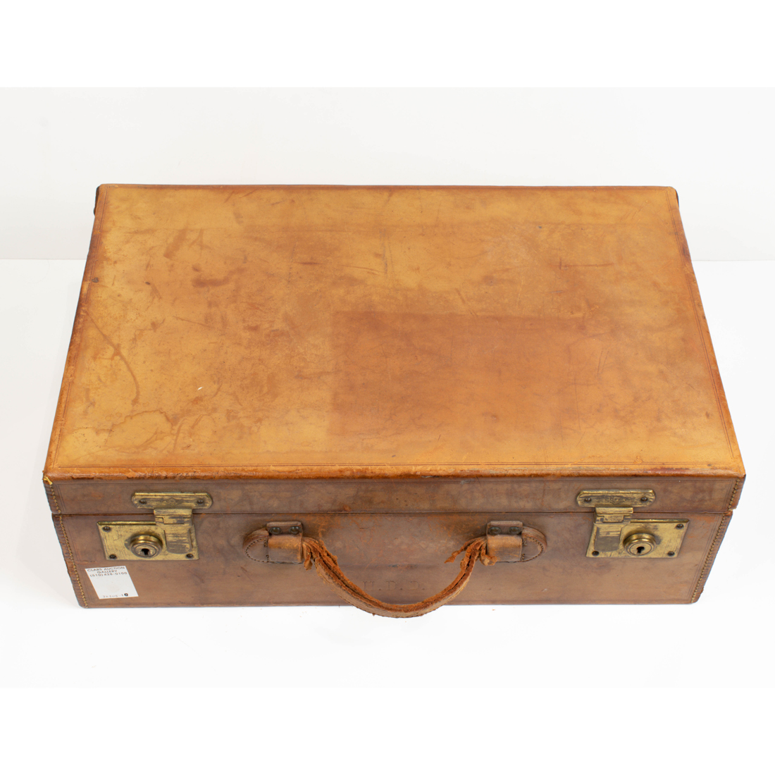 Appraisal: CROUCH FITZGERALD LEATHER SUITCASE CIRCA Crouch Fitzgerald leather suitcase circa