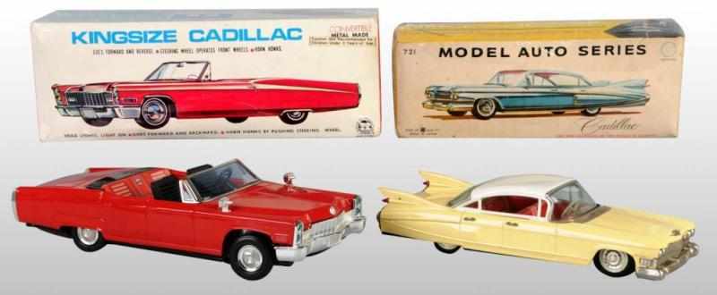 Appraisal: Lot of Tin Cadillac Car Toys Description Working Includes one