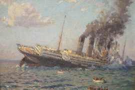 Appraisal: Charles Bryant - The Loss of the Lusitania oil on