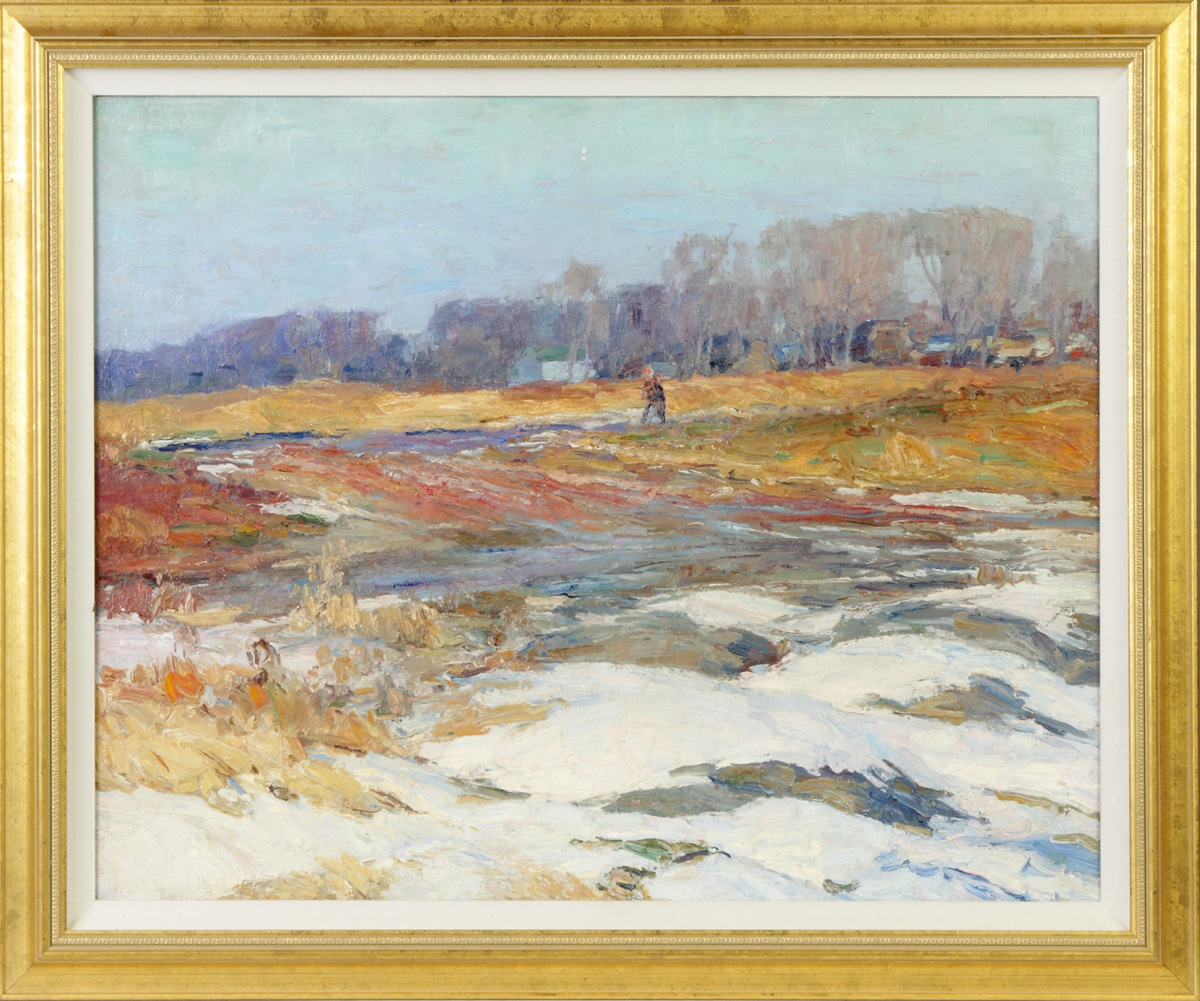 Appraisal: George Renouard American - Fall Landscape Unsgn Oil masonite