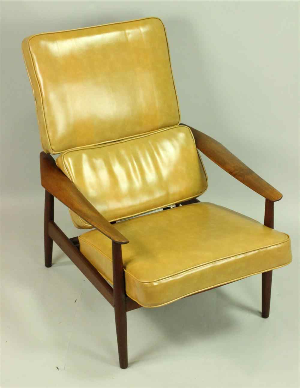 Appraisal: JOHN STUART MID-CENTURY MODERN RECLINING TEAK AND WALNUT ARM CHAIR