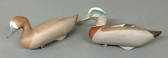 Appraisal: Pair of painted decoys of mallard ducks h x l