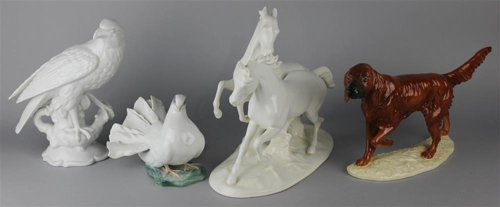 Appraisal: FOUR CONTINENTAL CERAMIC ORNAMENTS including a Rosenthal model of a