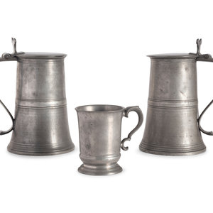 Appraisal: Three English Pewter Table Articles th Century comprising two covered