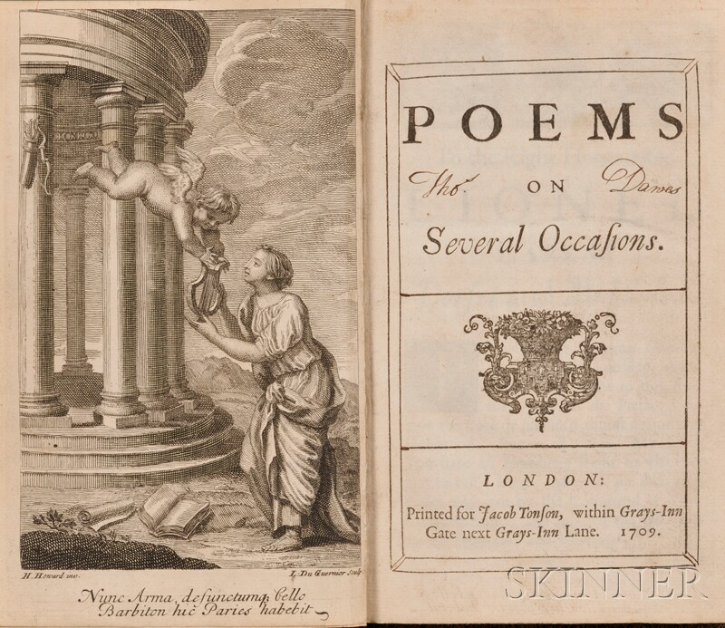 Appraisal: Poetry English Prior M Poems on Several Occasions London Jacob