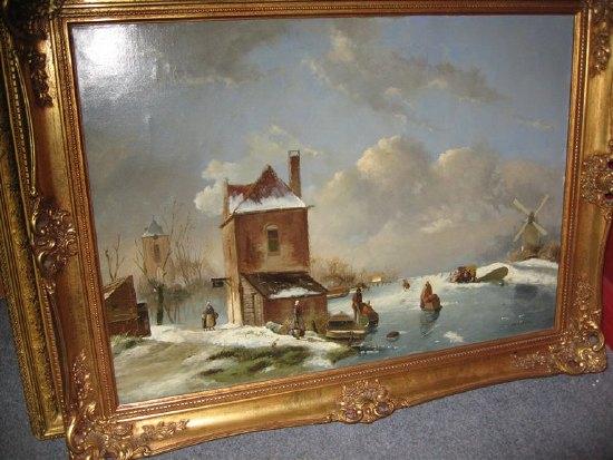 Appraisal: R W G WinterDe Kunstmale a Dutch winter canal scene