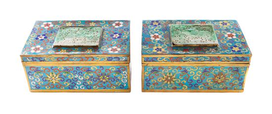 Appraisal: Sale Lot A Pair of Chinese Cloisonne Enamel Boxes each