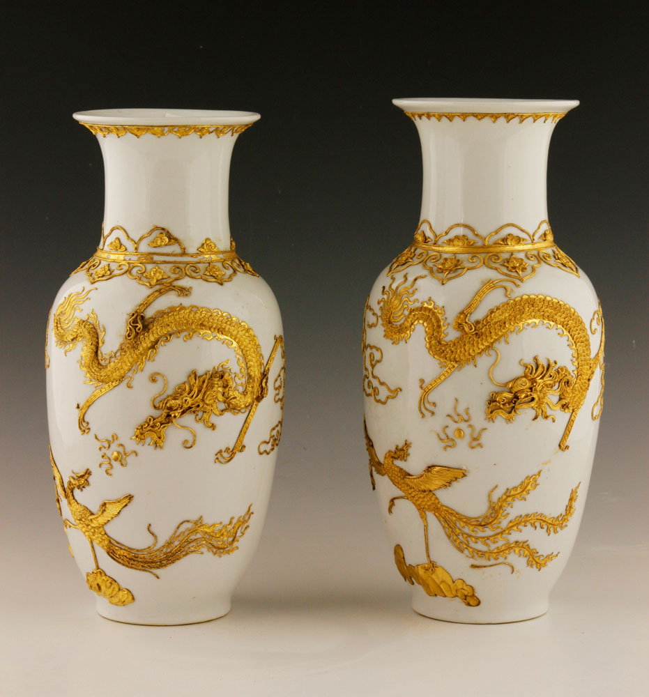 Appraisal: - Pair Early Chinese Urns Pair of early Chinese urns