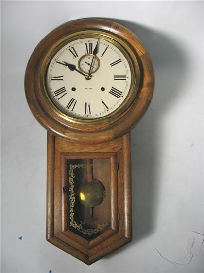 Appraisal: Small oak case regulator wall clock Mid- th century Circular