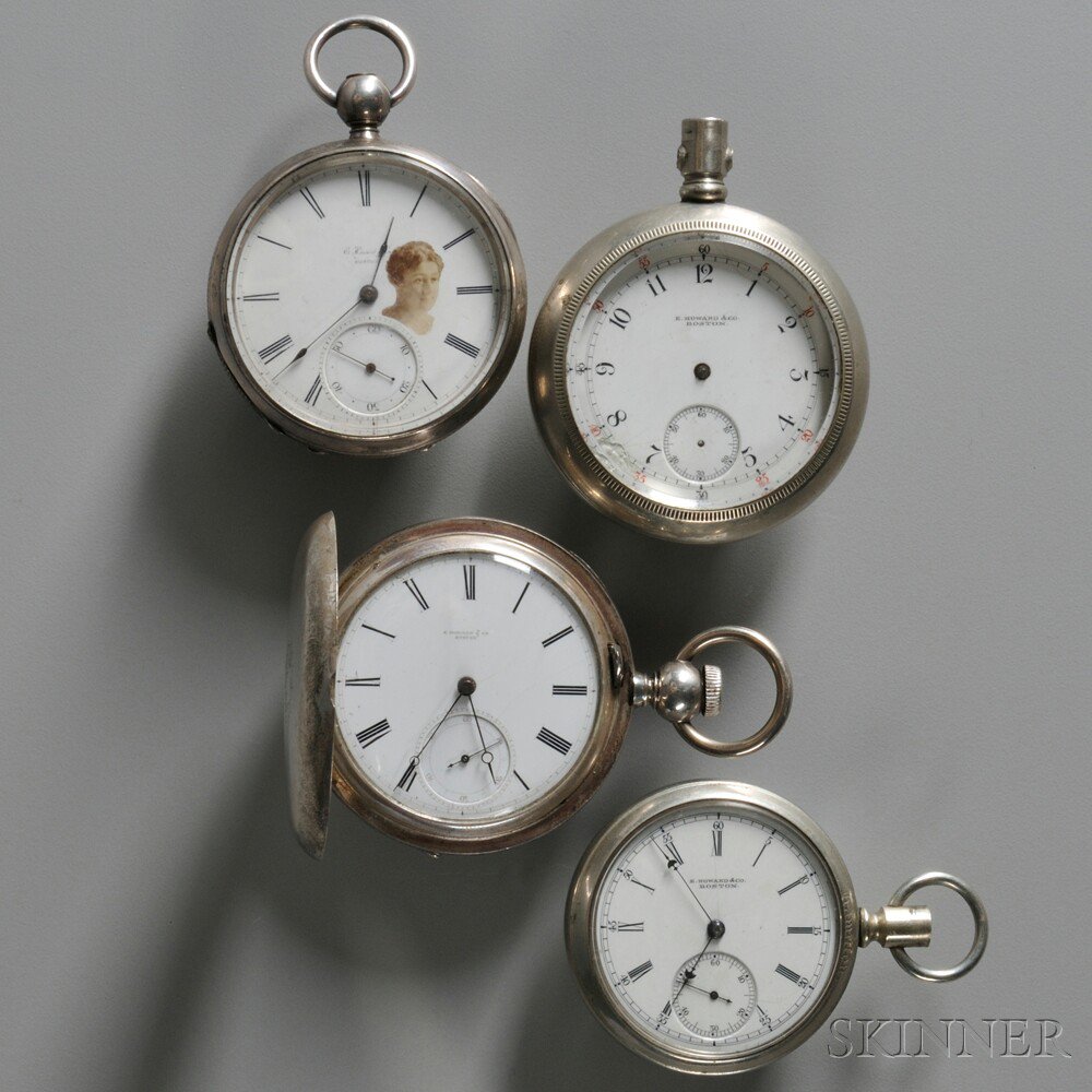 Appraisal: Four Howard Pocket Watches movement No in a coin silver