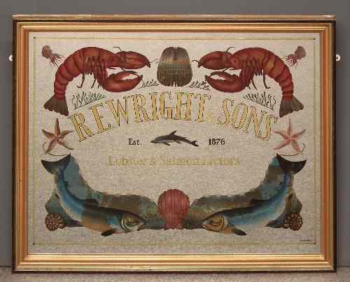 Appraisal: An advertising mirror - ''R E Wright Sons - Lobster