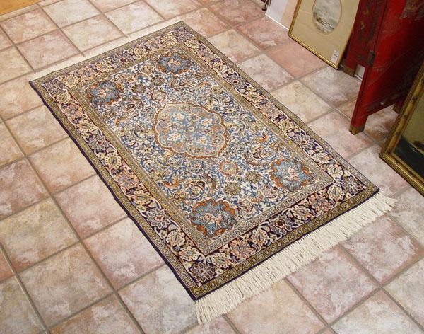 Appraisal: FINE HAND WOVEN ANIMAL MOTIF PERSIAN QUM RUG Approx '