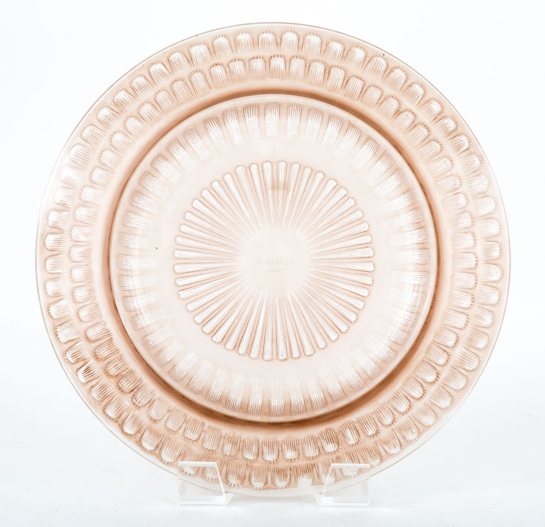 Appraisal: Lalique crystal Sunflower bowl circa s acid etched R Lalique