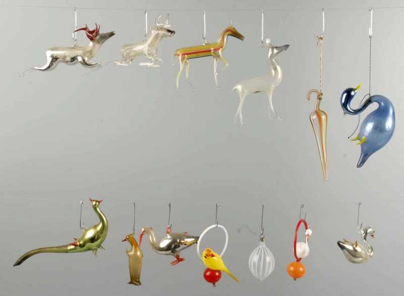 Appraisal: Lot of Free Blown Glass Christmas Decorations Description Mostly German