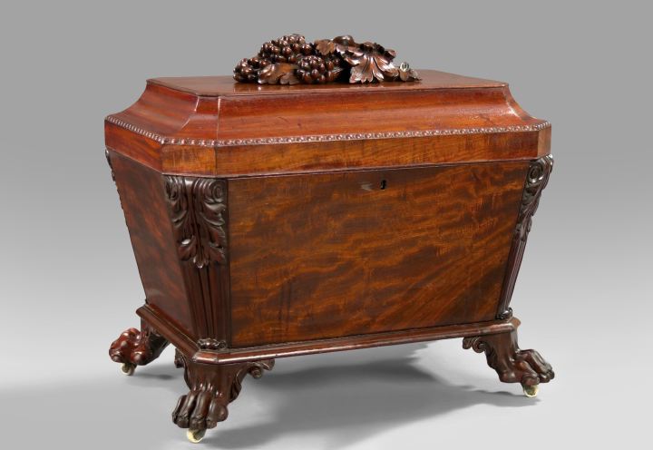 Appraisal: Rare Regency Mahogany Cellarette first quarter th century of modified