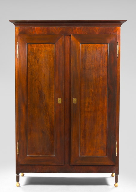 Appraisal: Good Louisiana-Style Bench-Made Mahogany Armoire the top with a removable