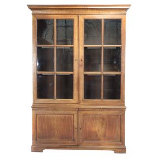 Appraisal: Large Georgian Walnut Glass Front Display Cabinet Large Georgian Walnut