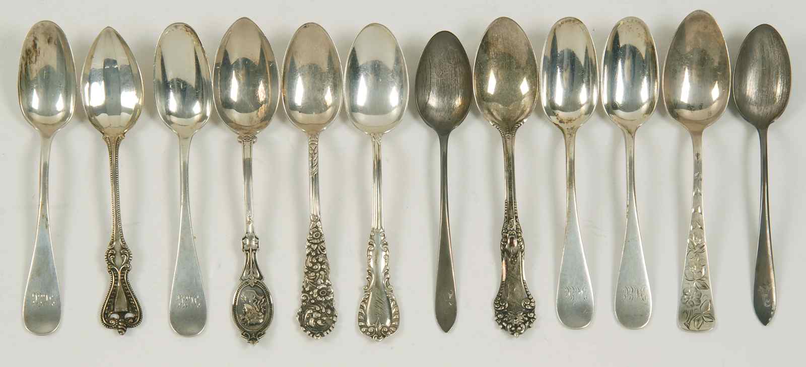 Appraisal: THIRTY-THREE PIECES OF STERLING SILVER FLATWAREBy various makers Includes twenty-one